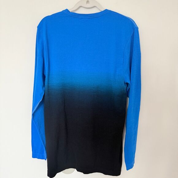 Gymshark Ombre Long Sleeve Blue Stretchy Lightweight Long Sleeve T Shirt Sz L - Picture 2 of 9